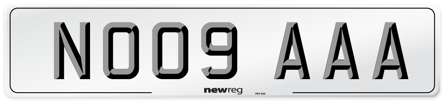 NO09 AAA Number Plate from New Reg